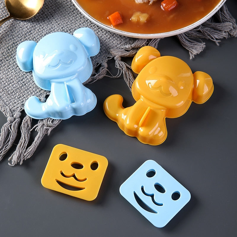 3pc/Set Cartoon Animals Sushi Mold DIY Sandwich Rice Ball Mold Kitchen Gadgets Baby Kids Breakfast Mold Sushi Bento Accessoires